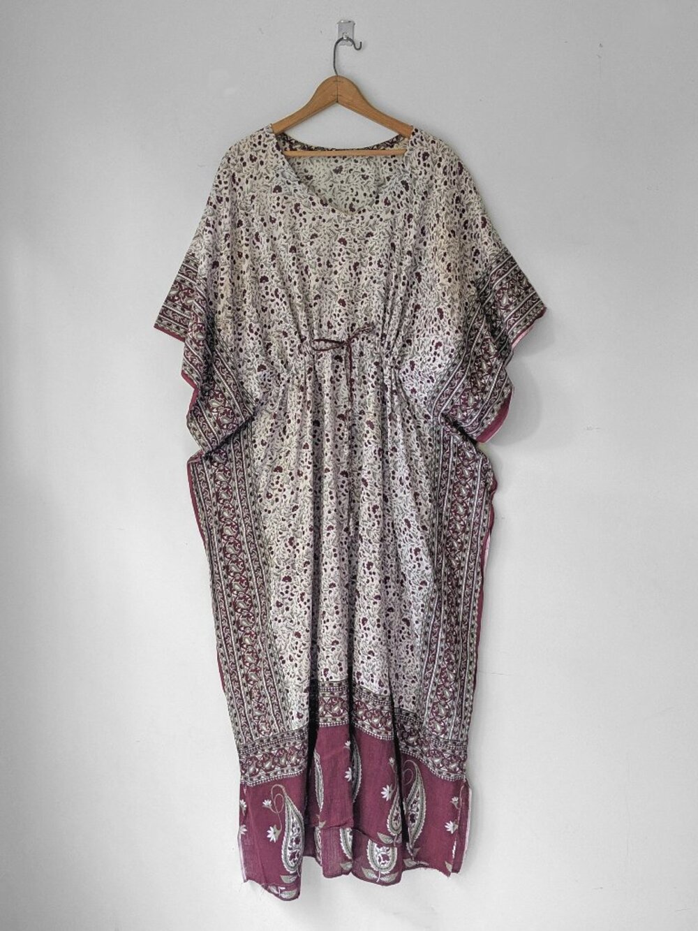 vtg floral paisley maxi Maxi CAFTAN lounge dress coverup